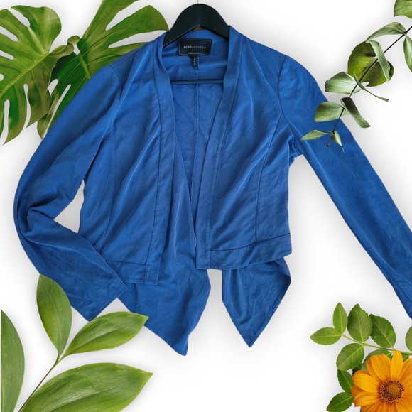 Cropped Blue Layered Cardigan from BCBGMaxAzria, sz XS - Picture 1 of 7